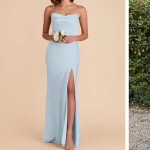 Birdy Grey Light Blue Backless Dress